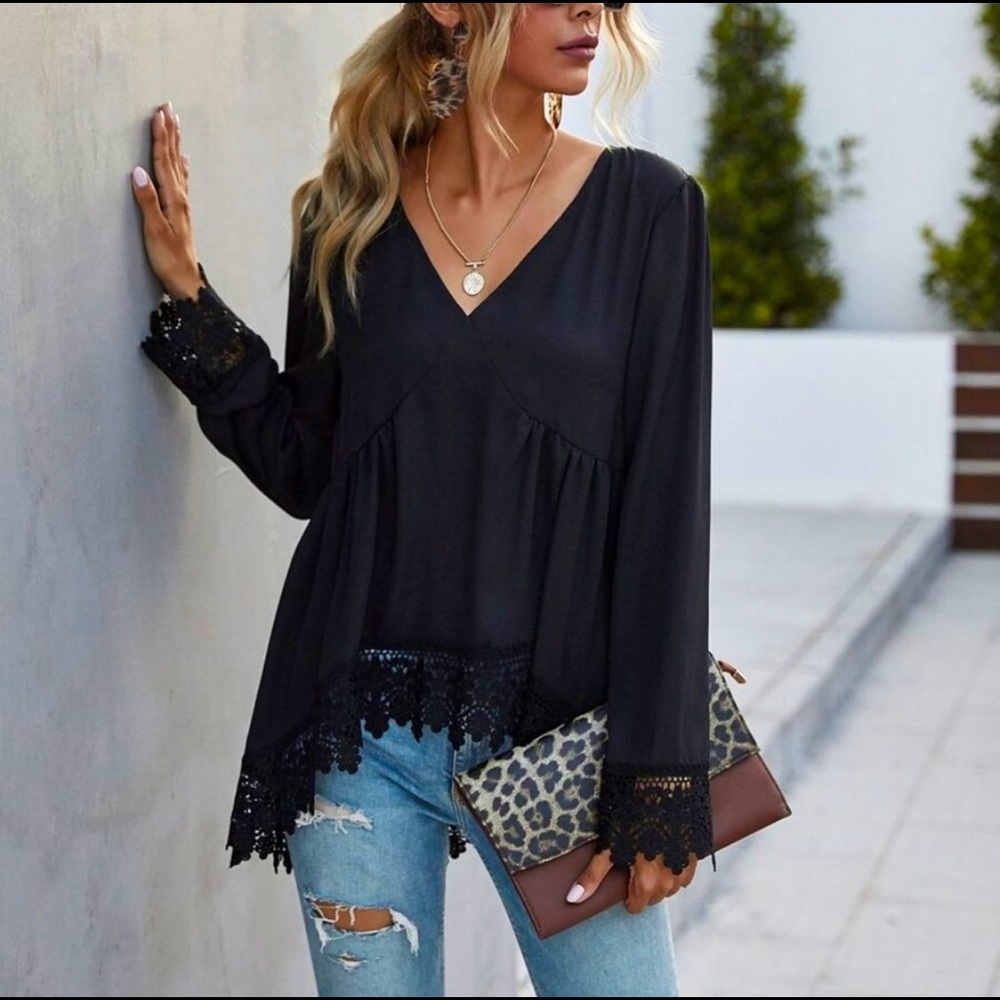🆕🖤 BABYDOLL LACE TOP 🖤🆕